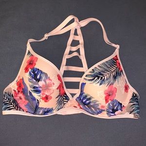 PINK lace tropical bra
